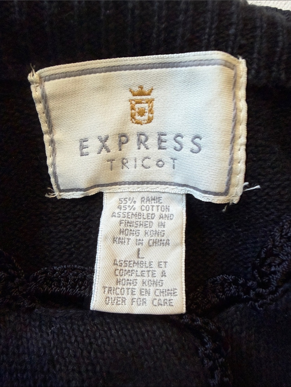 Express Tricot Women’s Black Embroidered Knit Cardigan -L - Picture 4 of 8